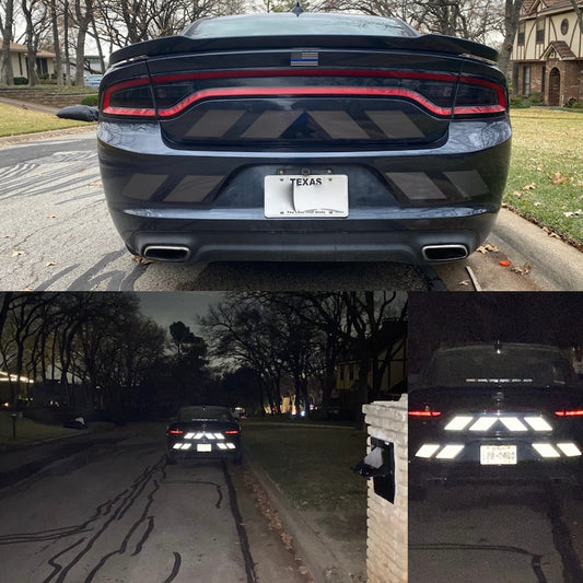 Reflective Chevron Black/White Ghost Decal